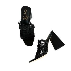 Sam Edelman Women's Laurette Black Strappy Block Heel Sandals